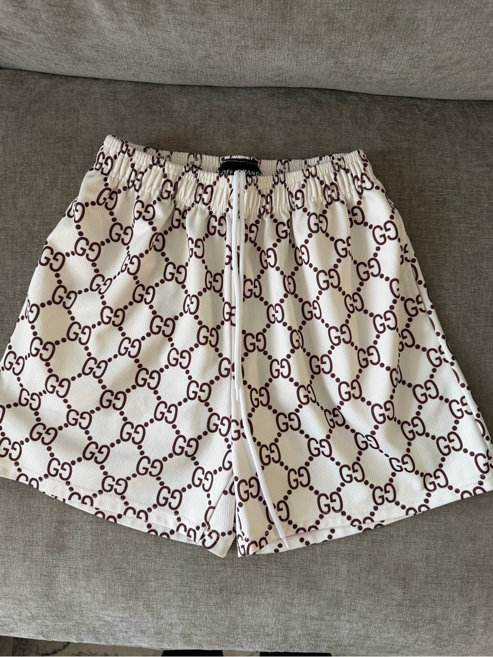White & Brown Logo Women’s Shorts